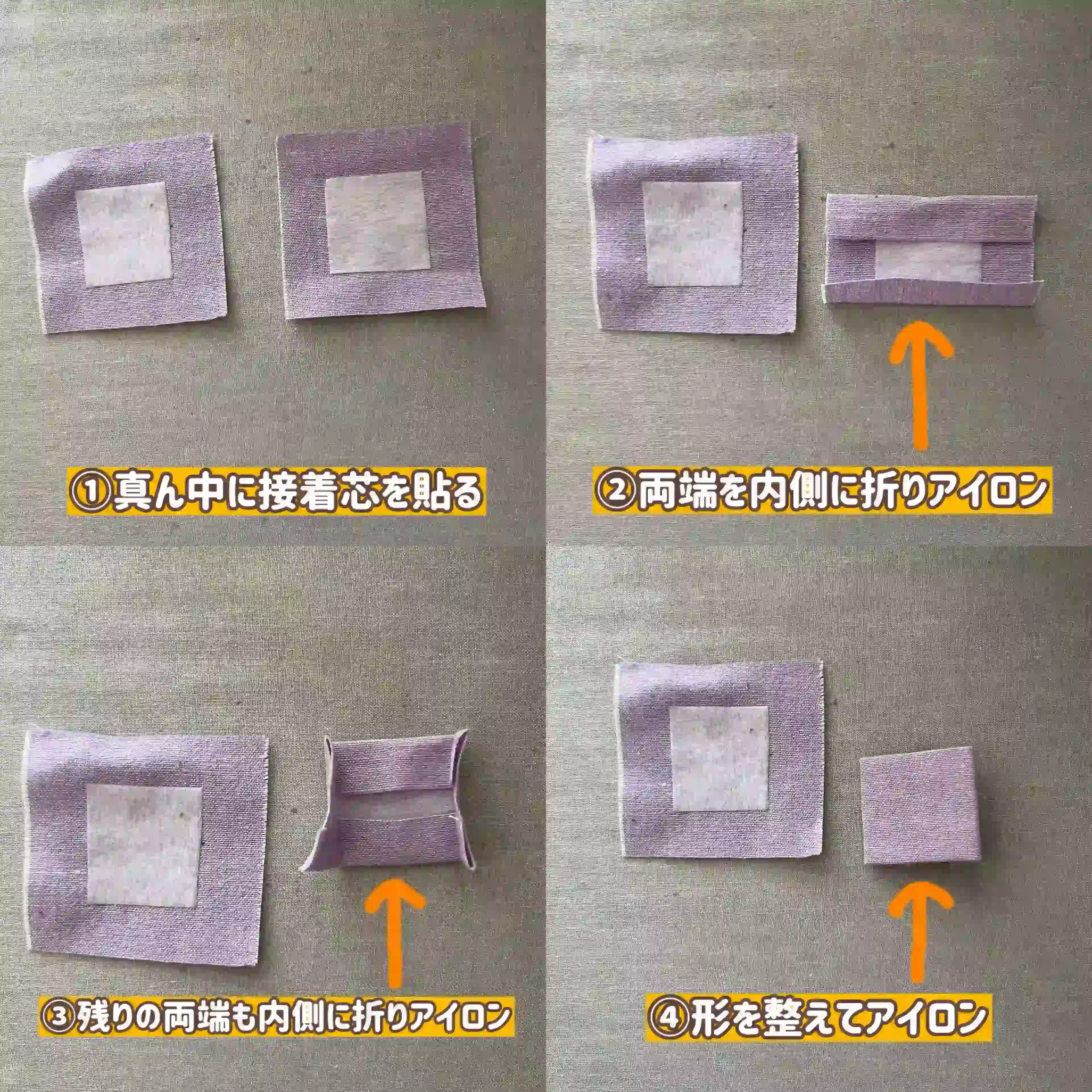 移動ポケットに使うマグネットホックのための力布の作り方